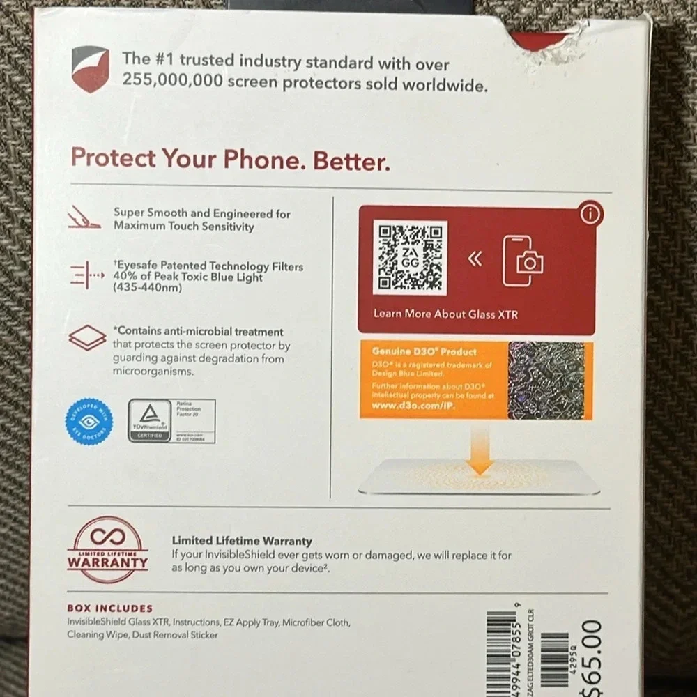 NWT Zagg Invisible Shield Glass XTR iPhone 13 Pro Max Screen Protector $65 MSRP